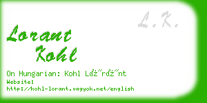 lorant kohl business card